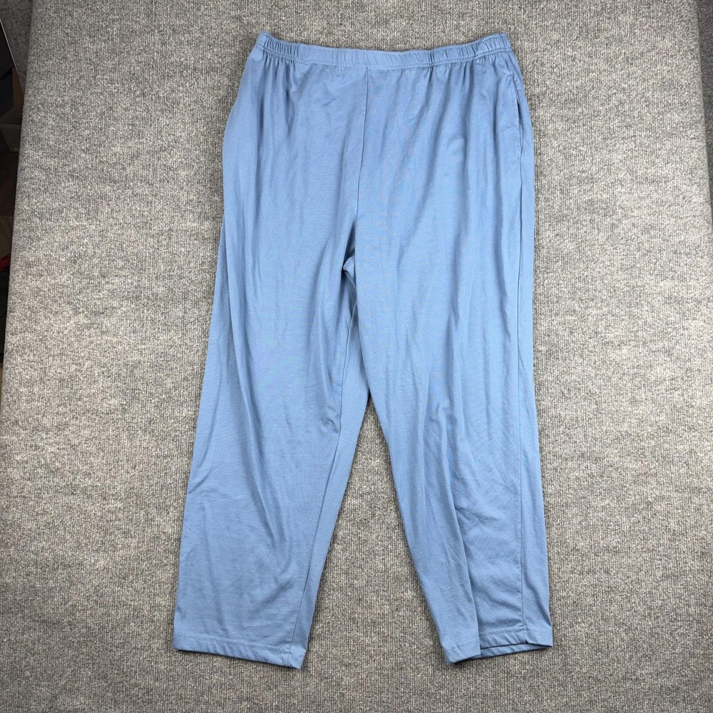 White Stag Womens 22W 24W Blue Plus Size Knit Sweatpants Elastic Waist W5415321